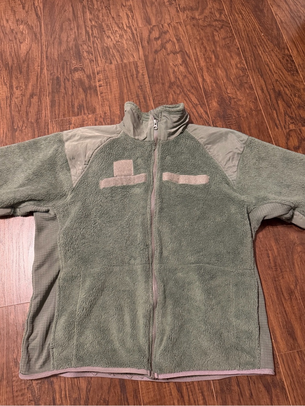 Mens Green Fleece Zip-Up Jacket